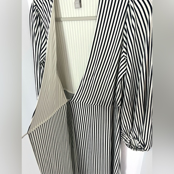 H&M striped midi wrap dress, with balloon sleeves, S - Picture 4 of 7